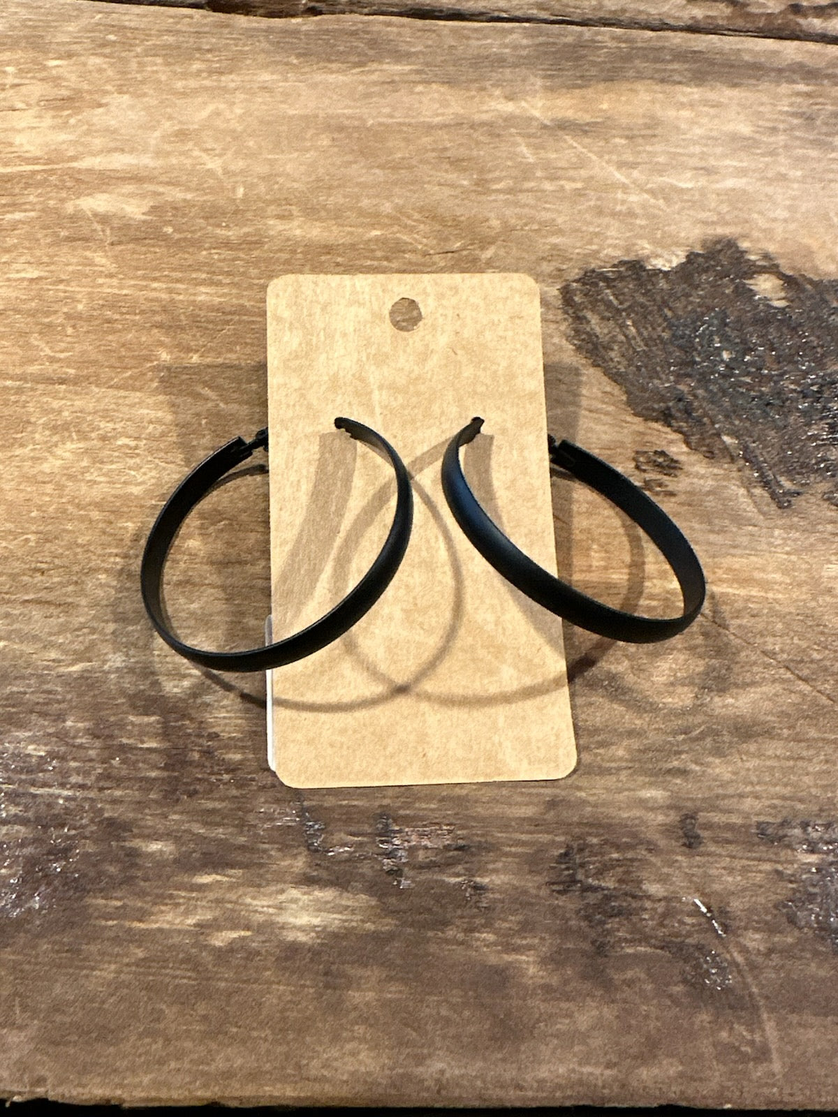 Simple Black Hoop Earrings