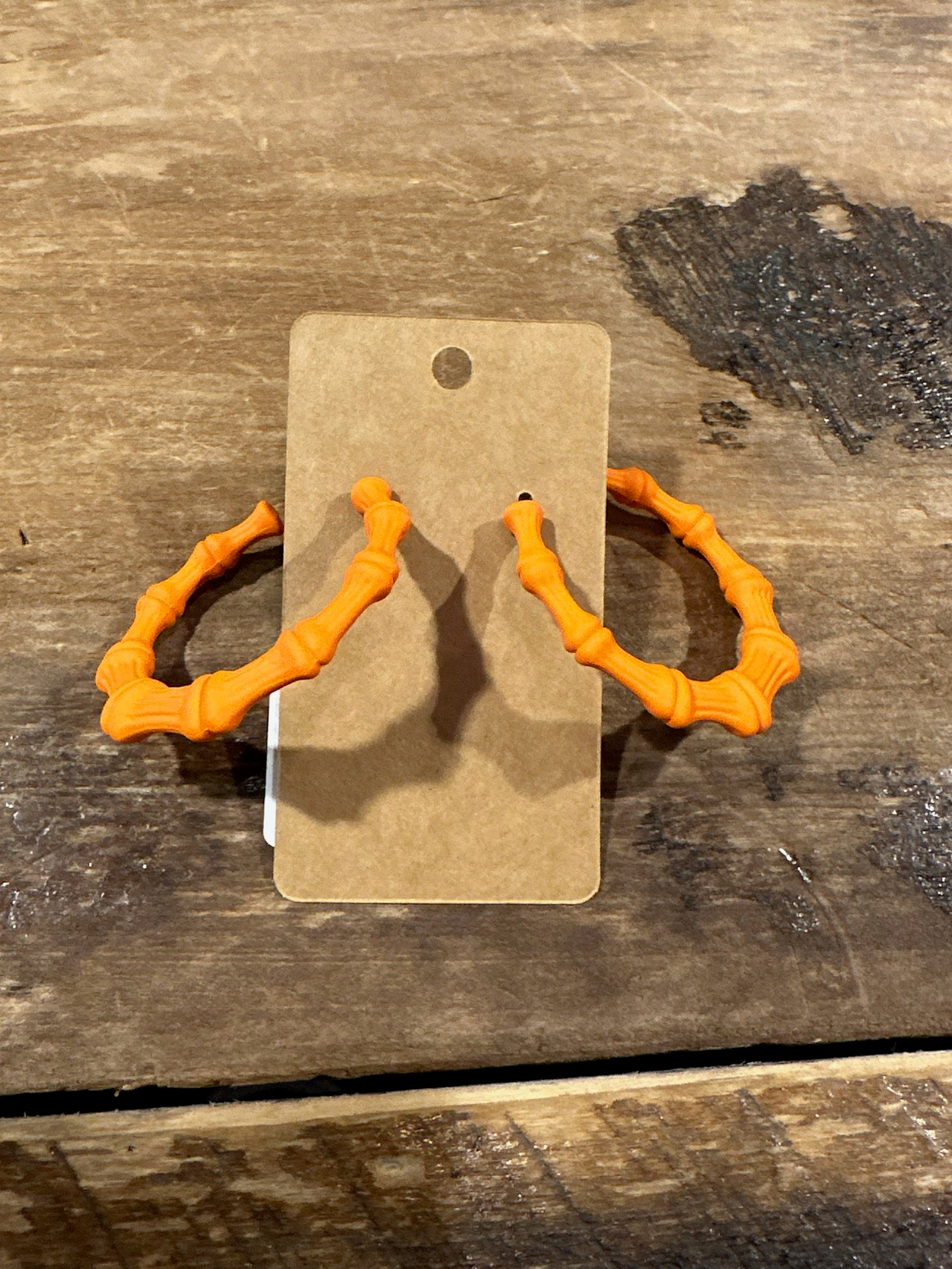 Orange Hoop Earings